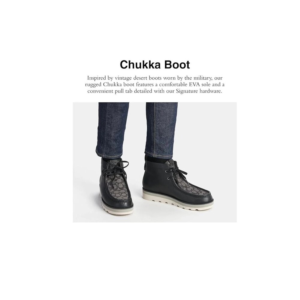 New  COACH Men's Signature Chukka Boot Size 8 - Picture 2 of 6
